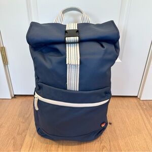 Marine Layer Phantom Blue Coated Canvas Roll Top Backpack
